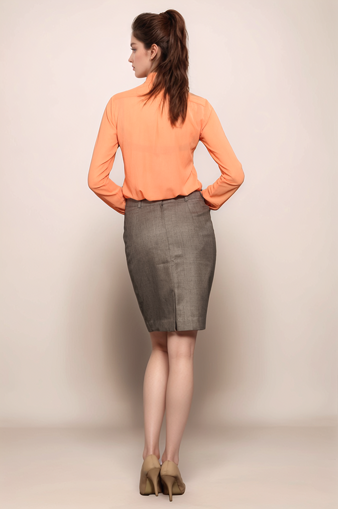 Shop Beige Formal Women Skirt by Dheeraj Sharma