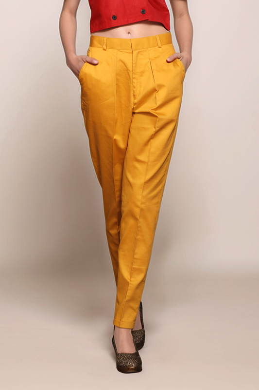 Yellow Cotton Trouser