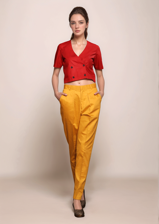 Yellow Cotton Trouser
