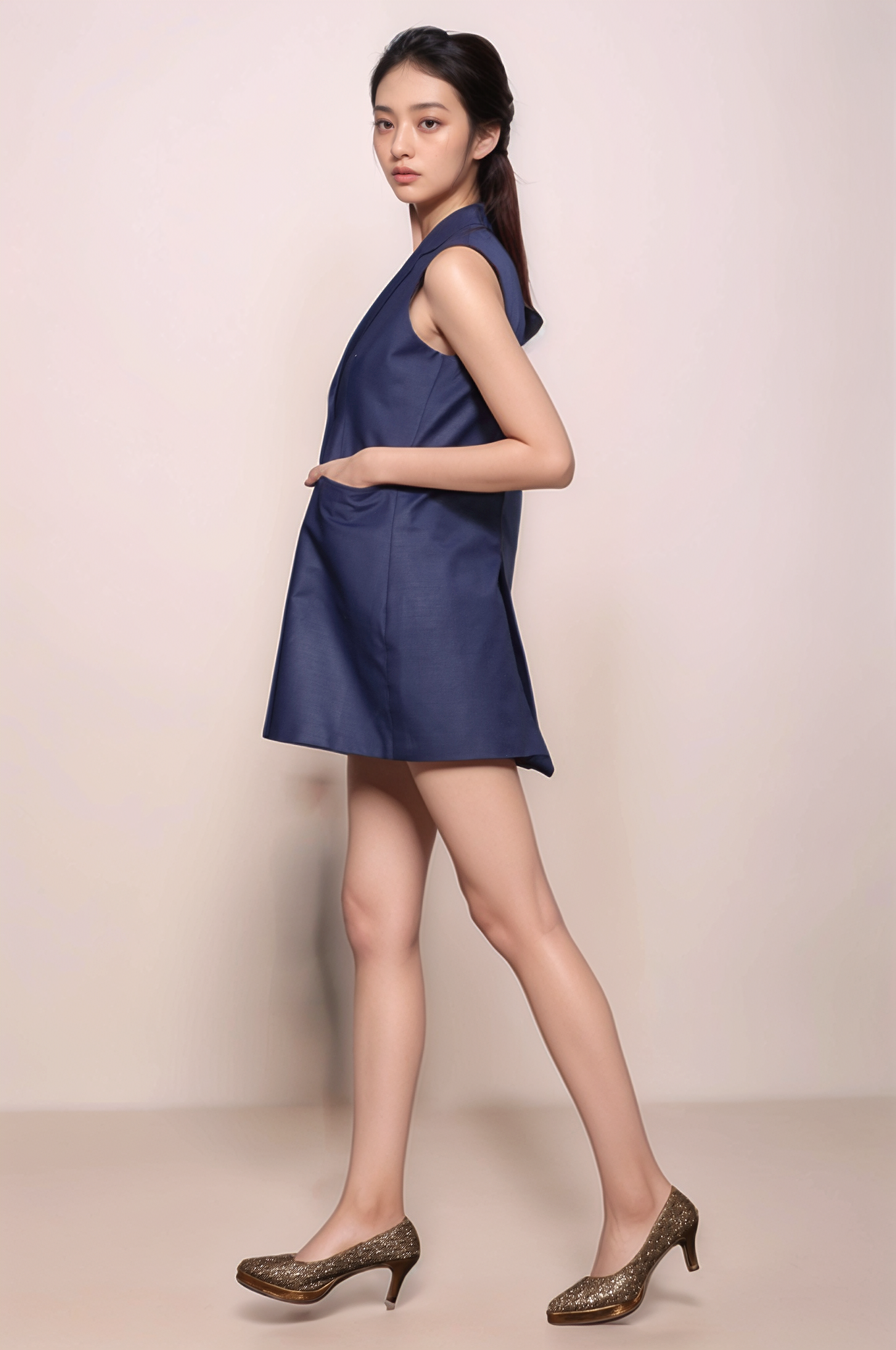 Navy Blue Dress WaistCoat