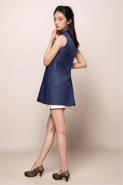 Navy Blue Dress WaistCoat