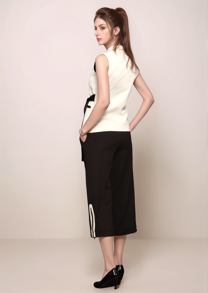 White Satin Belt Waist Coat