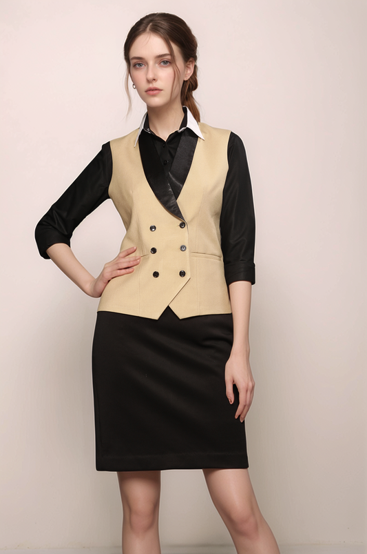 Beige Tuxedo Waistcoat