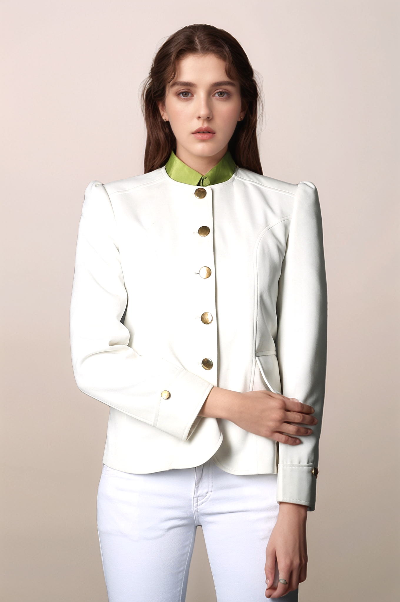 Off White Round Neck Blazer & Off White Round Neck Blazer Suit