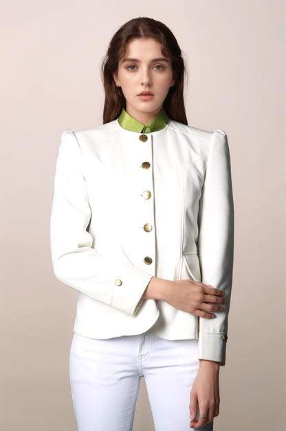 Off White Round Neck Blazer & Off White Round Neck Blazer Suit