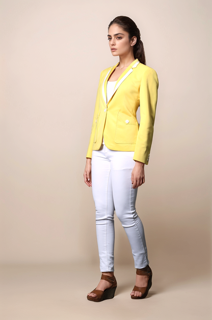 Yellow Casual Blazer