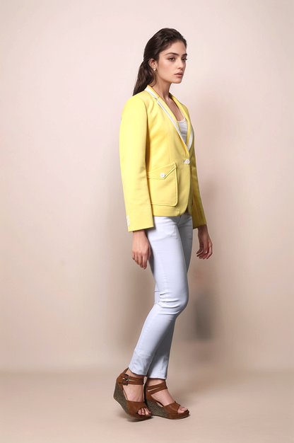 Yellow Casual Blazer