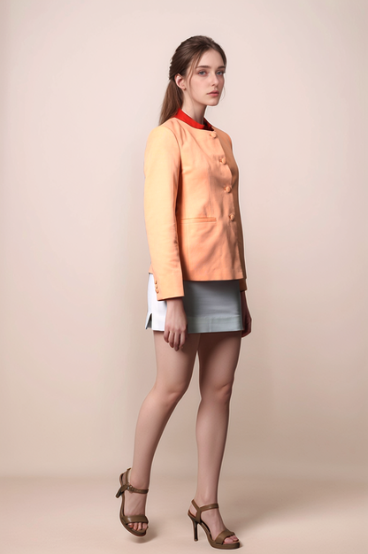 Peach Round Neck Blazer