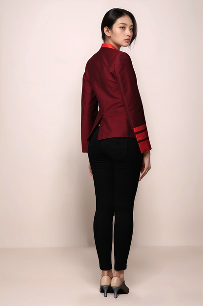 Maroon Single Breasted Coat