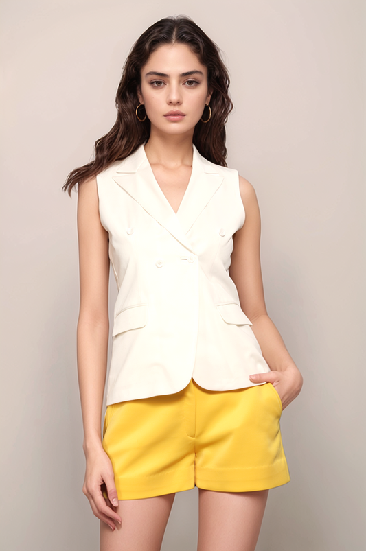 White Notch Collar Waistcoat