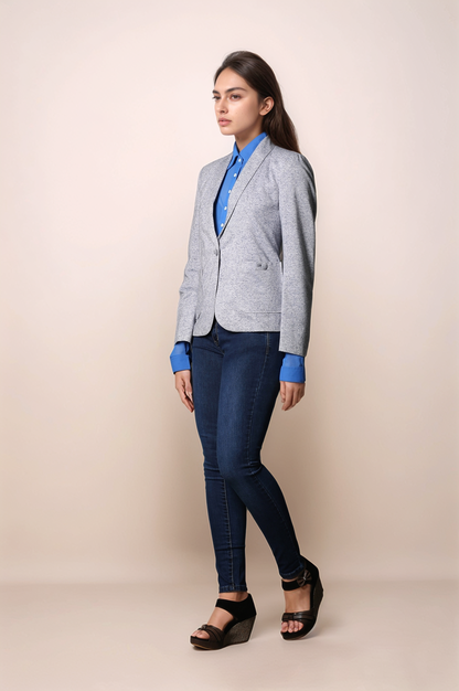 Grey Single Breasted Coat