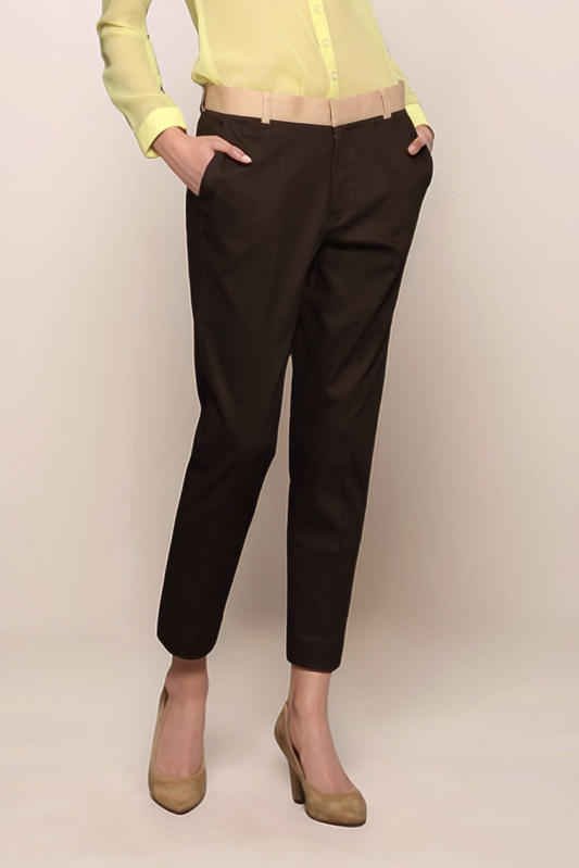 Brown Cotton Trouser