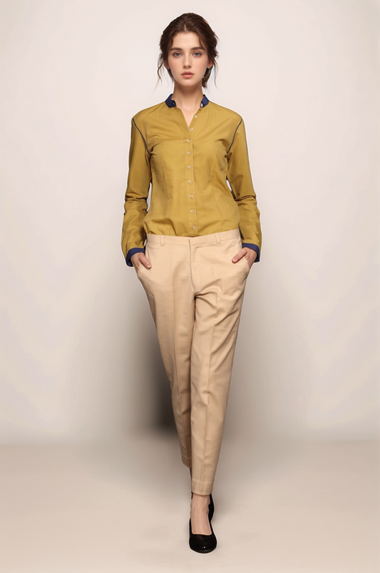 Beige Formal Trouser