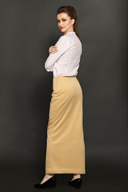 Beige Long Skirt - Dheeraj Sharma