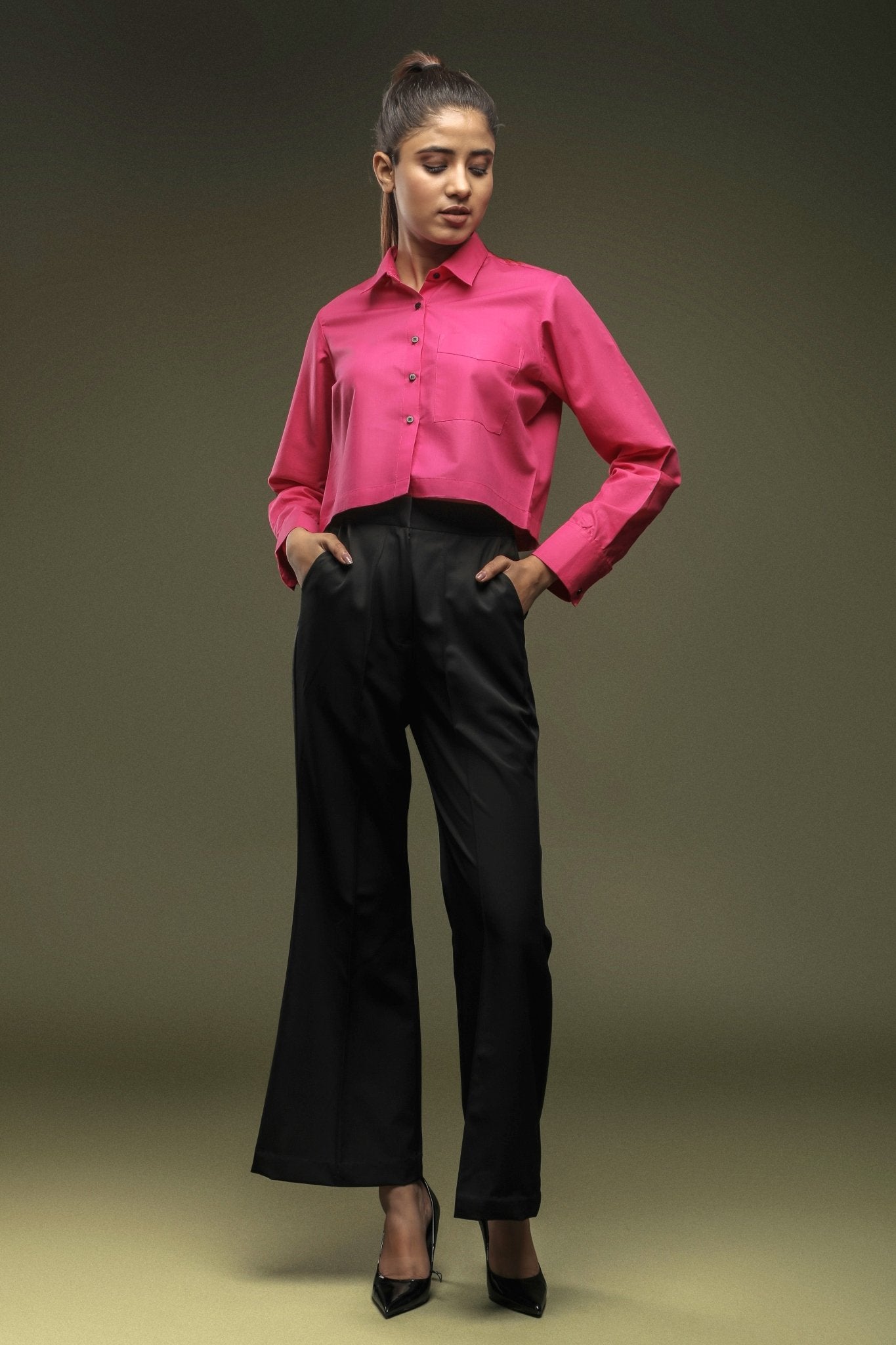 Black Bellbottom Trouser - Dheeraj Sharma