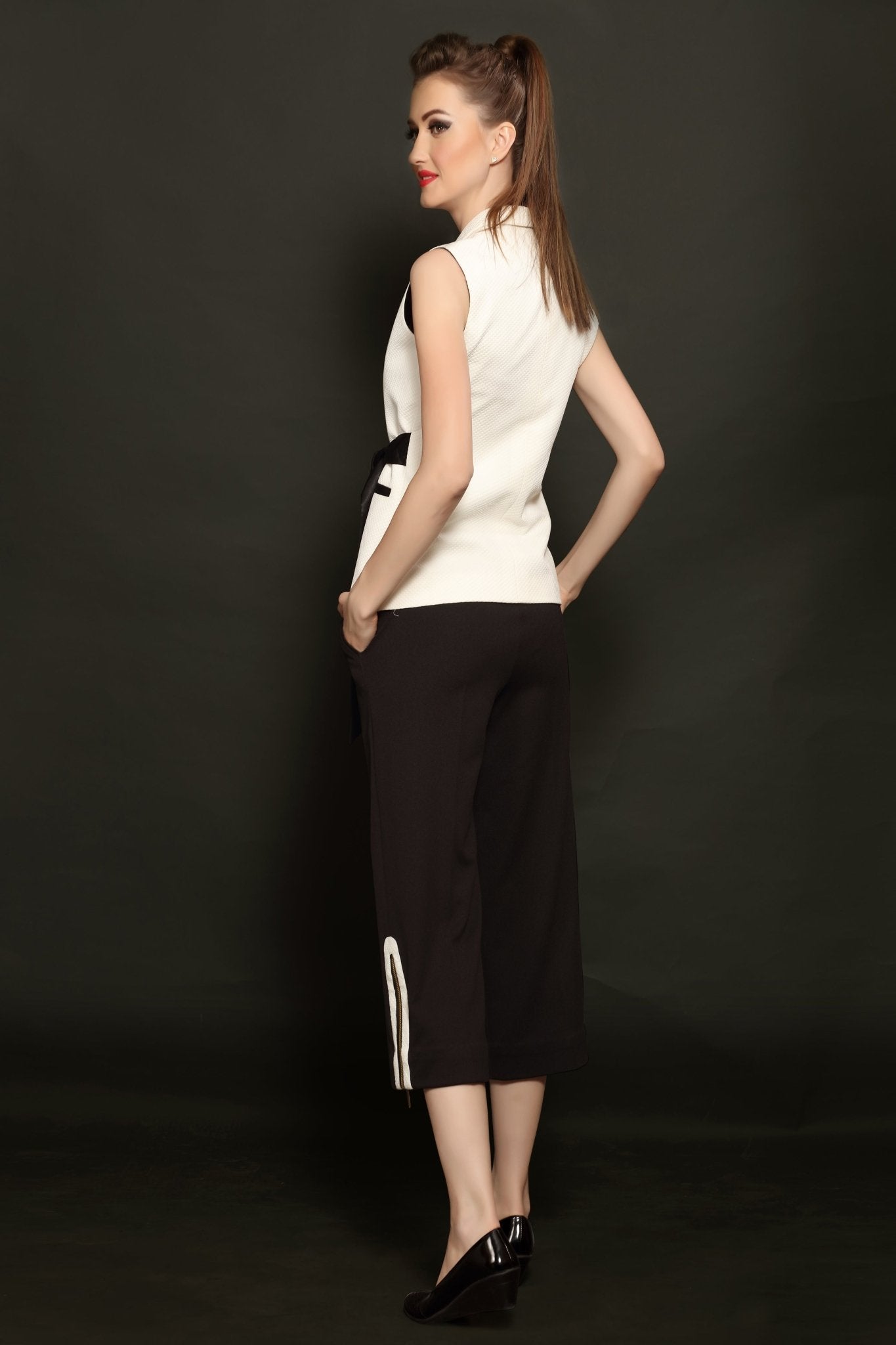 Black Cropped Trouser - Dheeraj Sharma