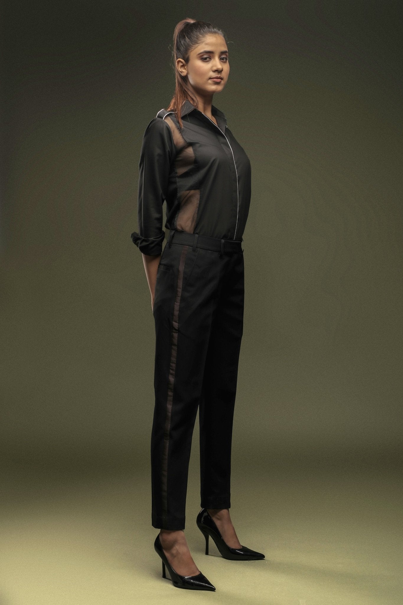 Black Tuxedo Trouser - Dheeraj Sharma