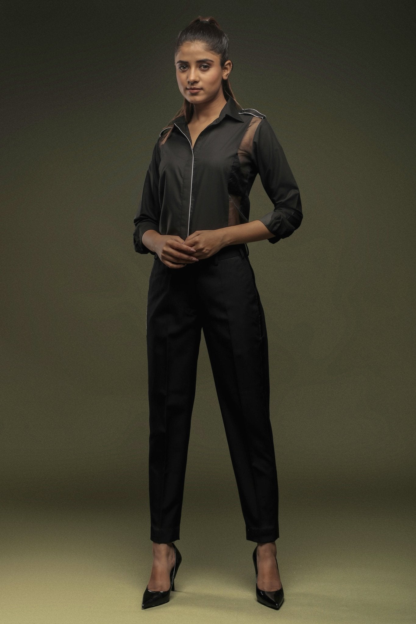 Black Tuxedo Trouser - Dheeraj Sharma