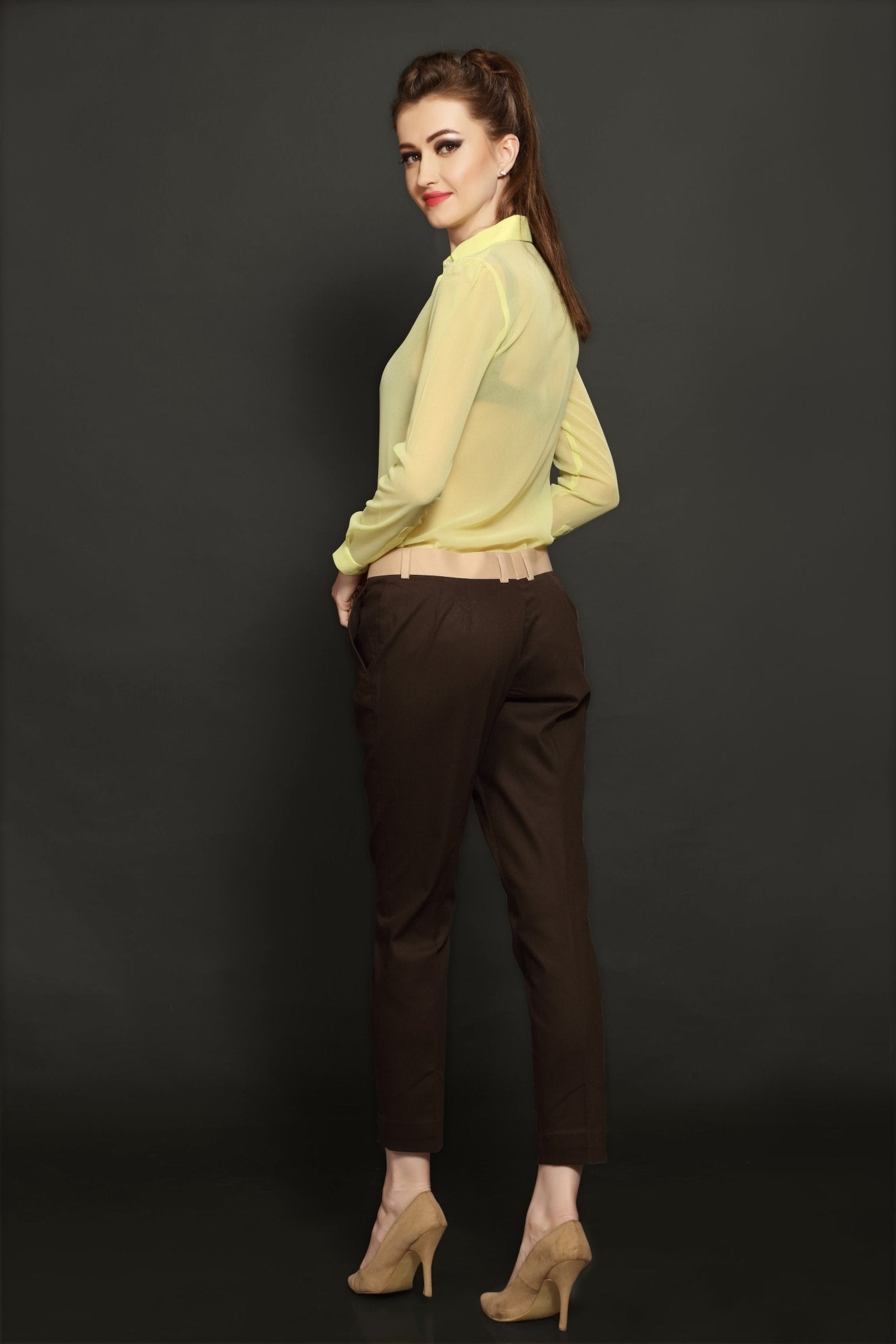 Brown Cotton Trouser - Dheeraj Sharma