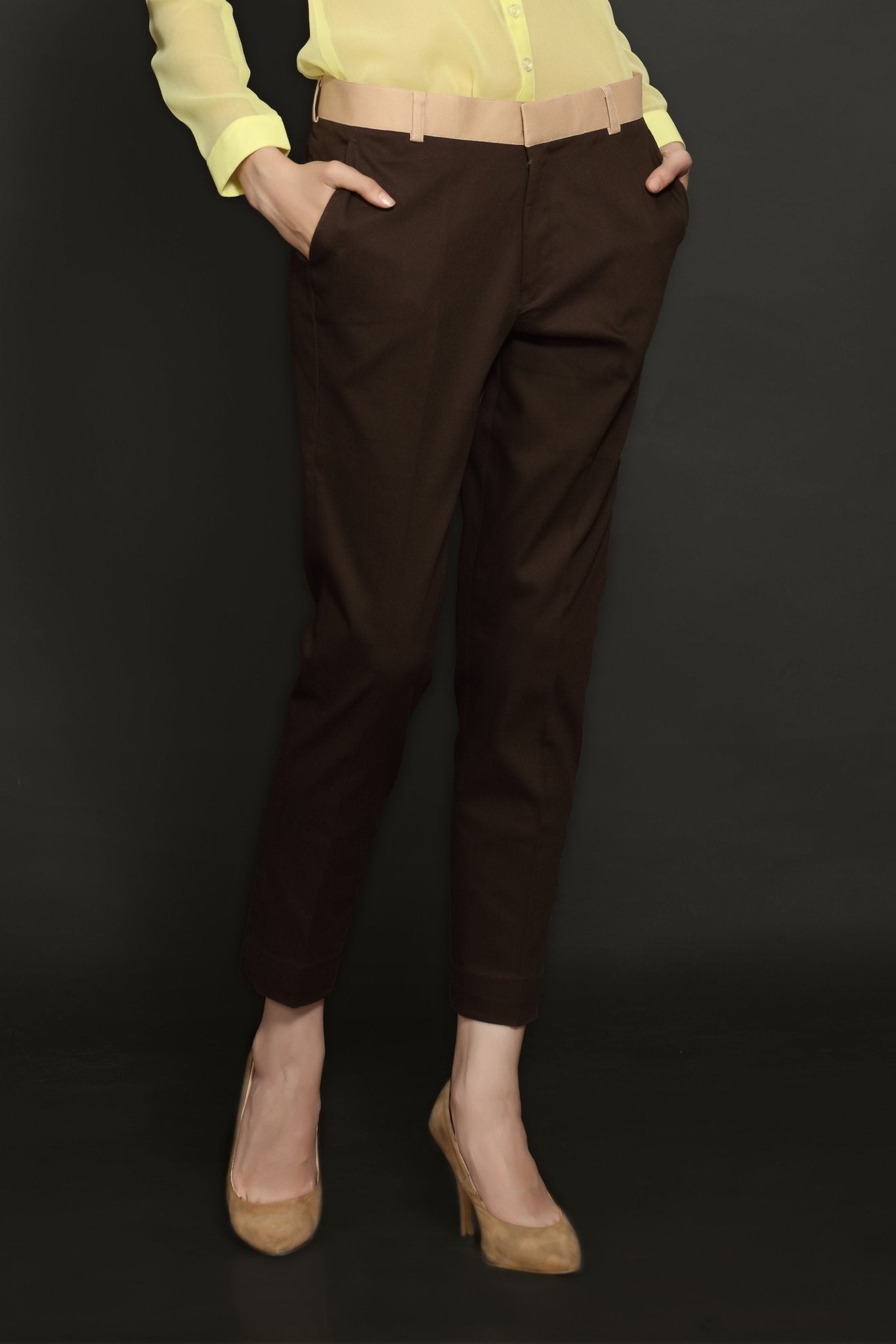 Brown Cotton Trouser