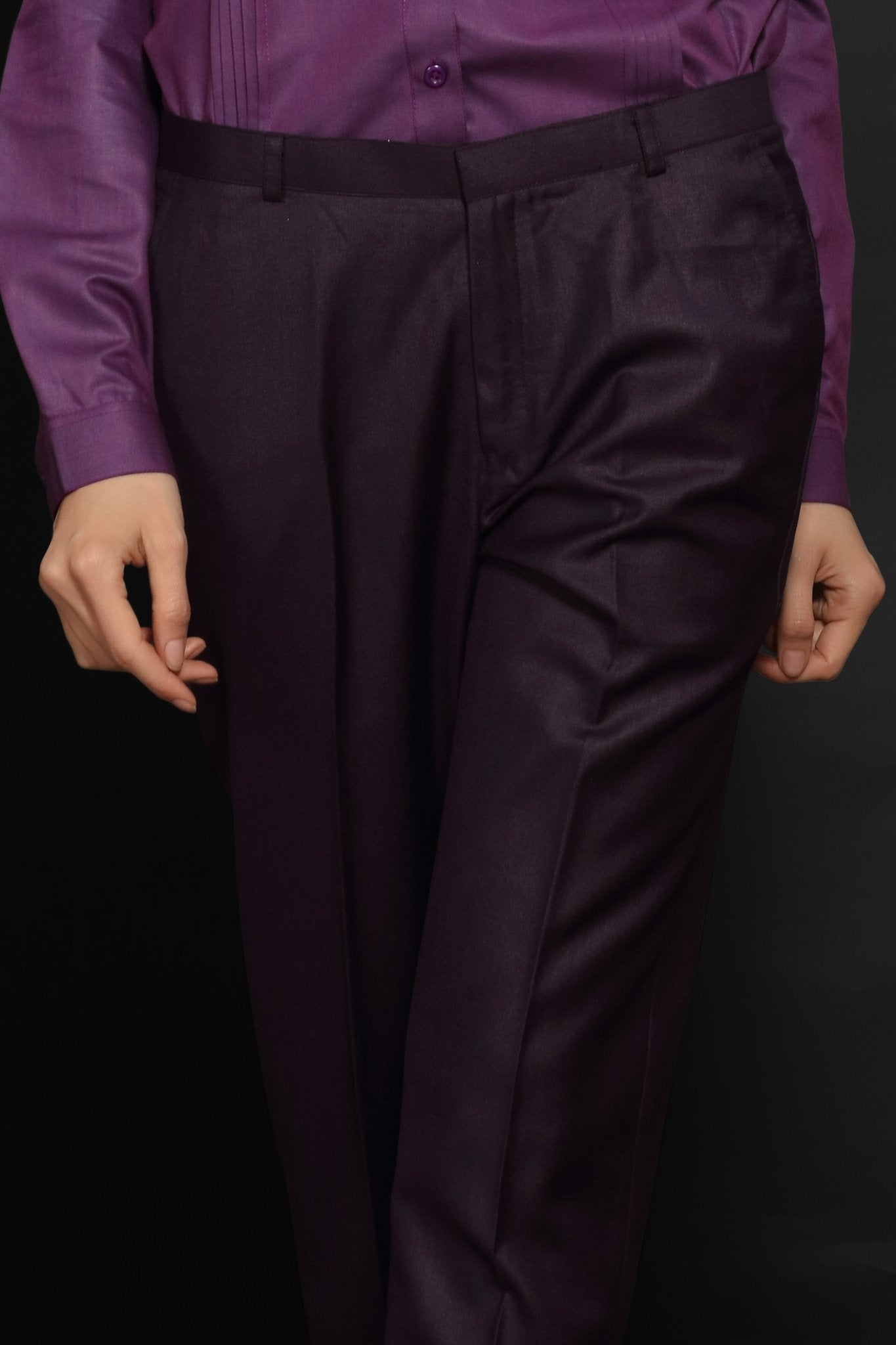 Deep Purple Slim Fit Trouser - Dheeraj Sharma