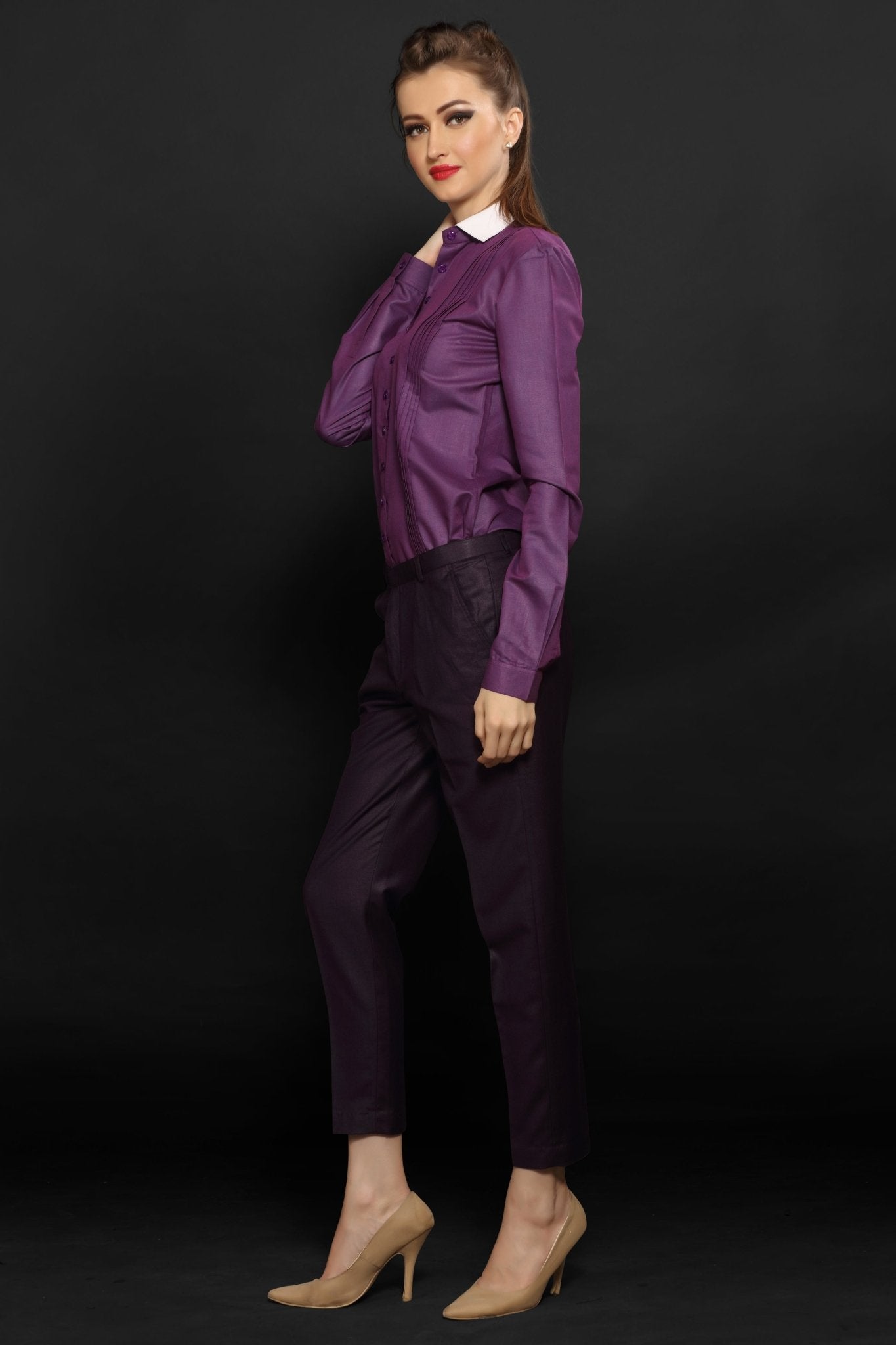 Deep Purple Slim Fit Trouser - Dheeraj Sharma