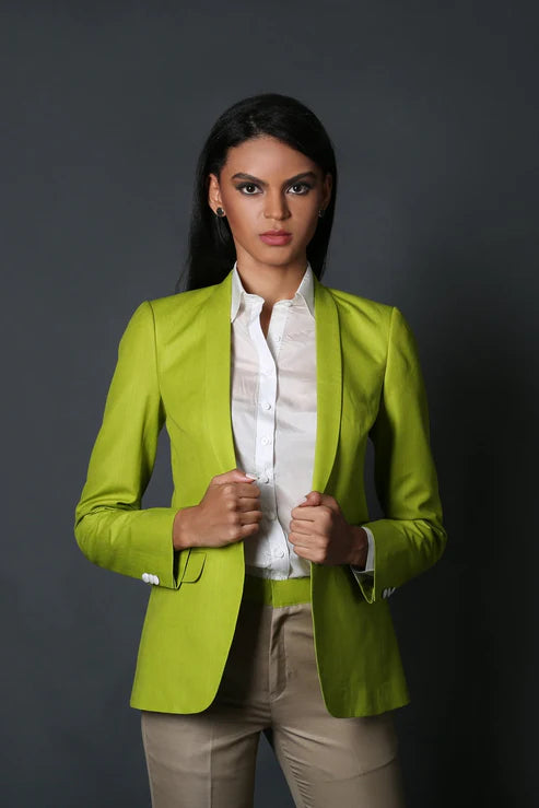 Lime Green & Dark Beige Formal Suit