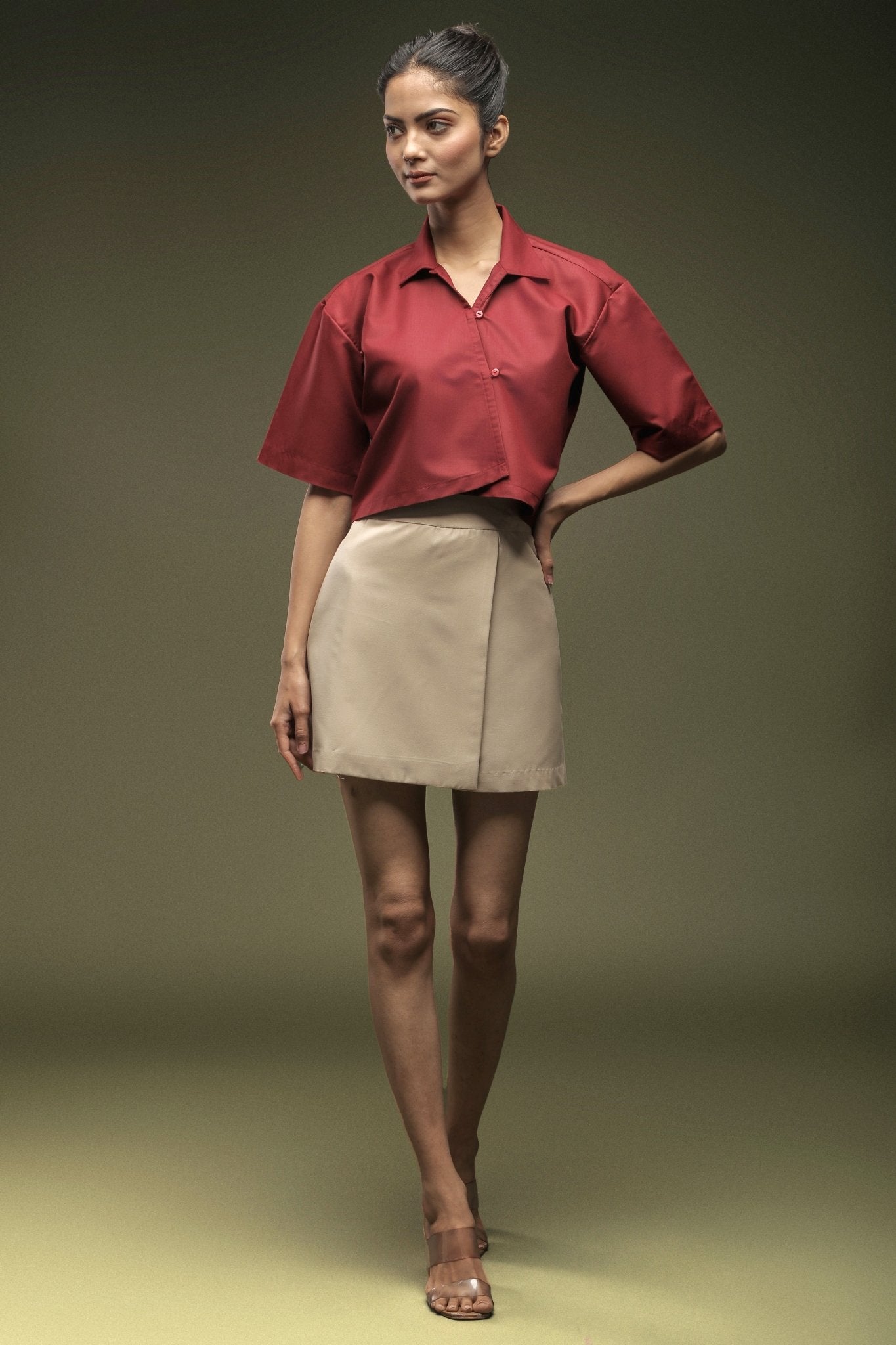 Maroon shirt and skirt best sale