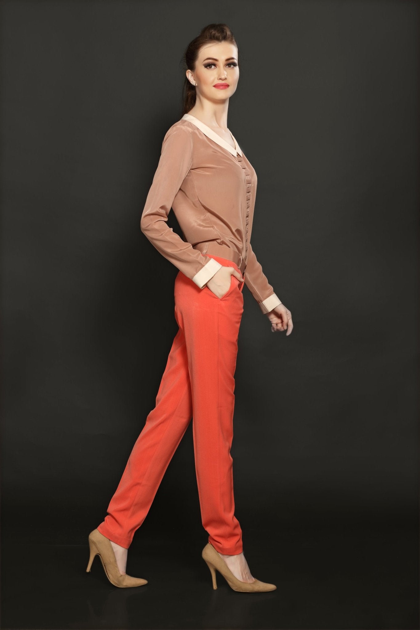 Peach Formal Trouser - Dheeraj Sharma