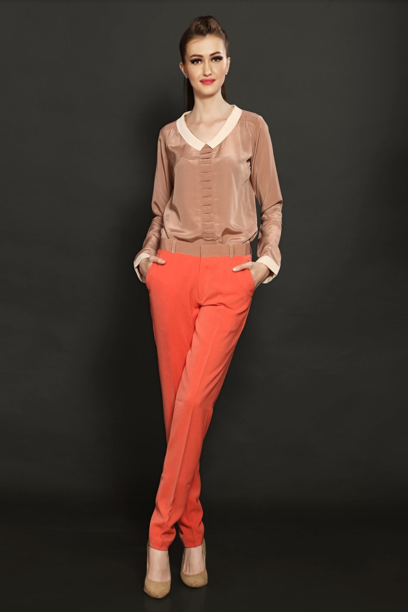 Peach Formal Trouser - Dheeraj Sharma