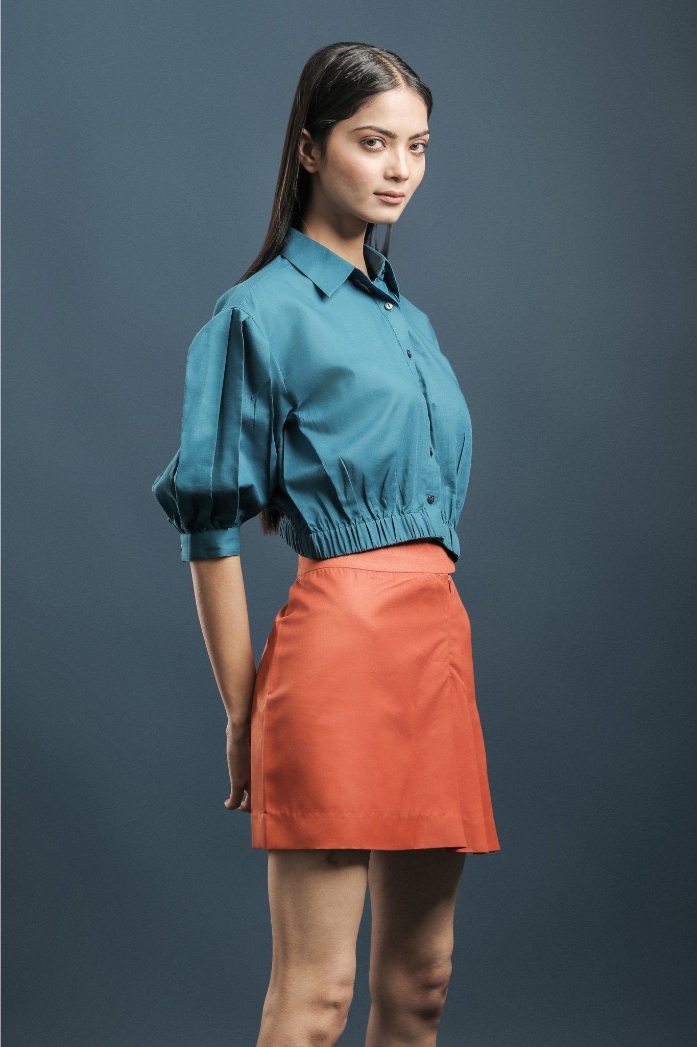 Rama Blue Crop Shirt