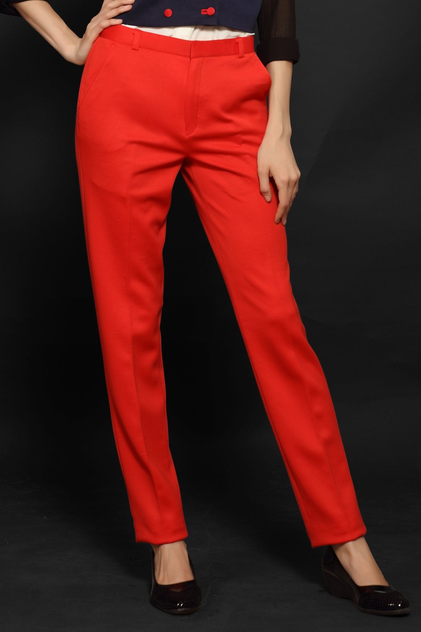 Red Formal Trouser - Dheeraj Sharma