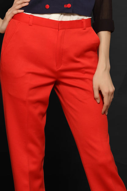 Red Formal Trouser - Dheeraj Sharma