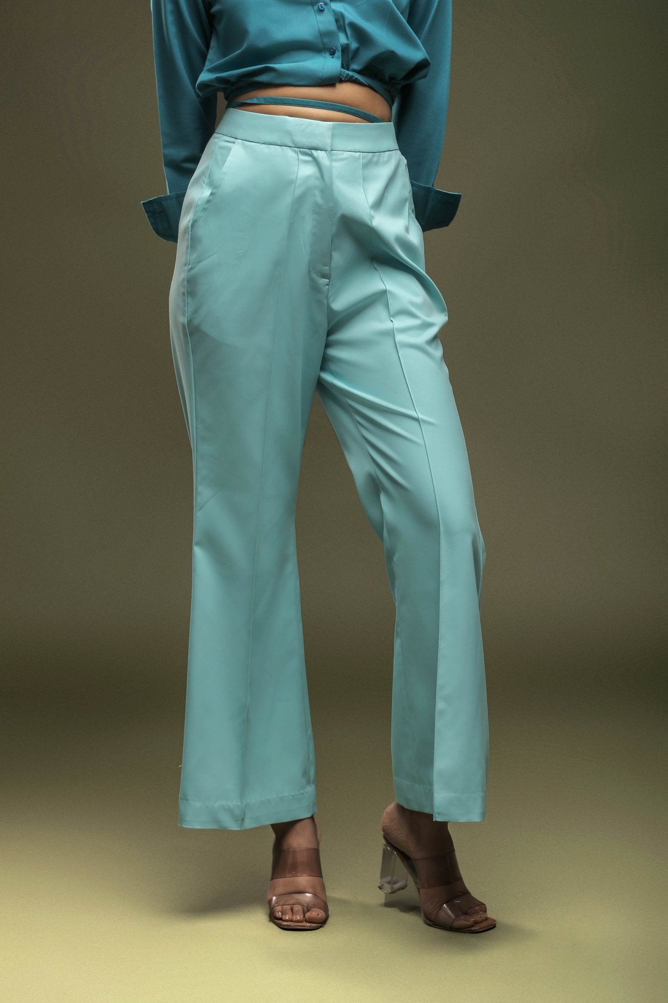 Sky Blue Bellbottom Trouser