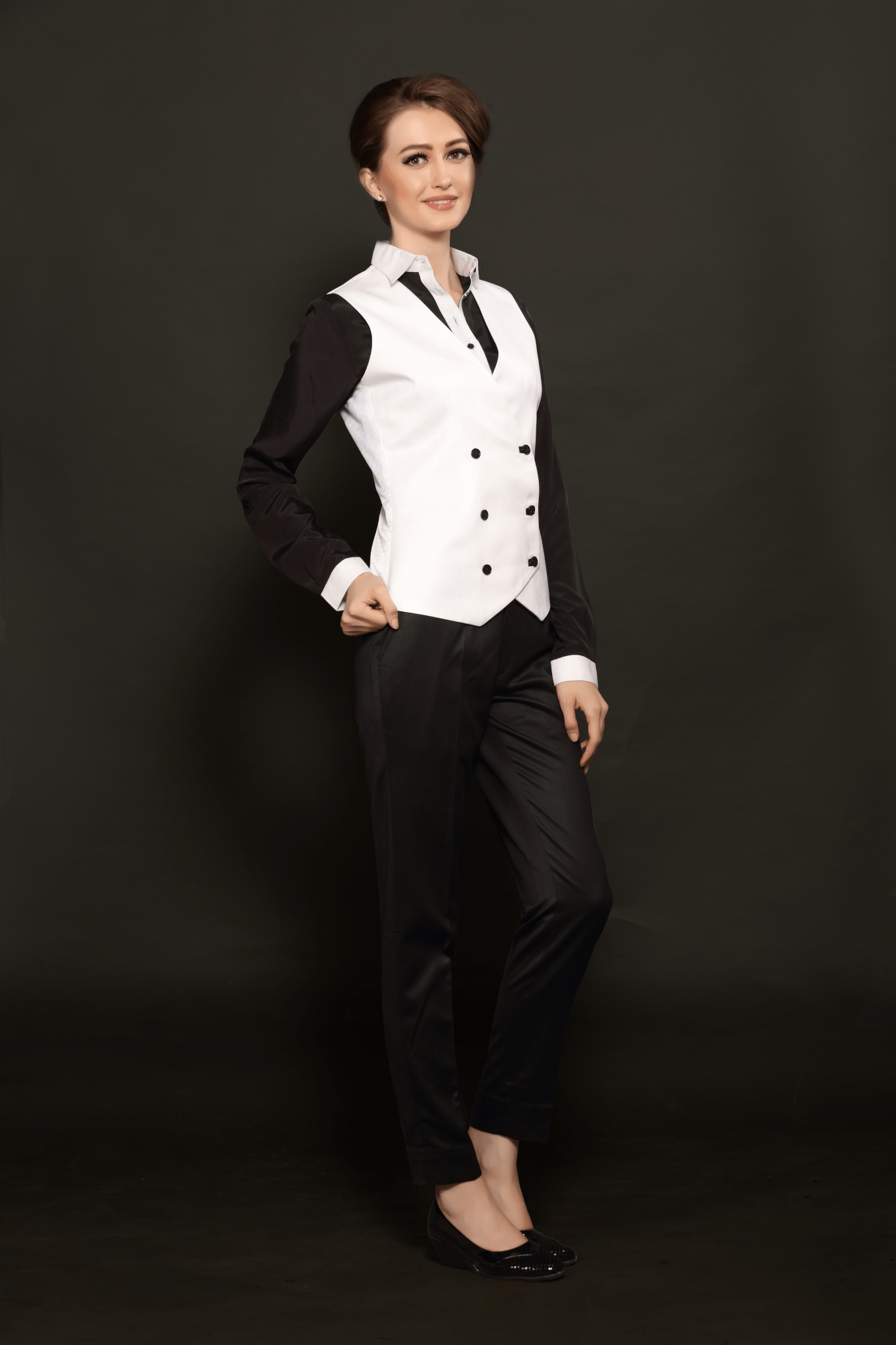 White Double Breasted Waistcoat - Dheeraj Sharma