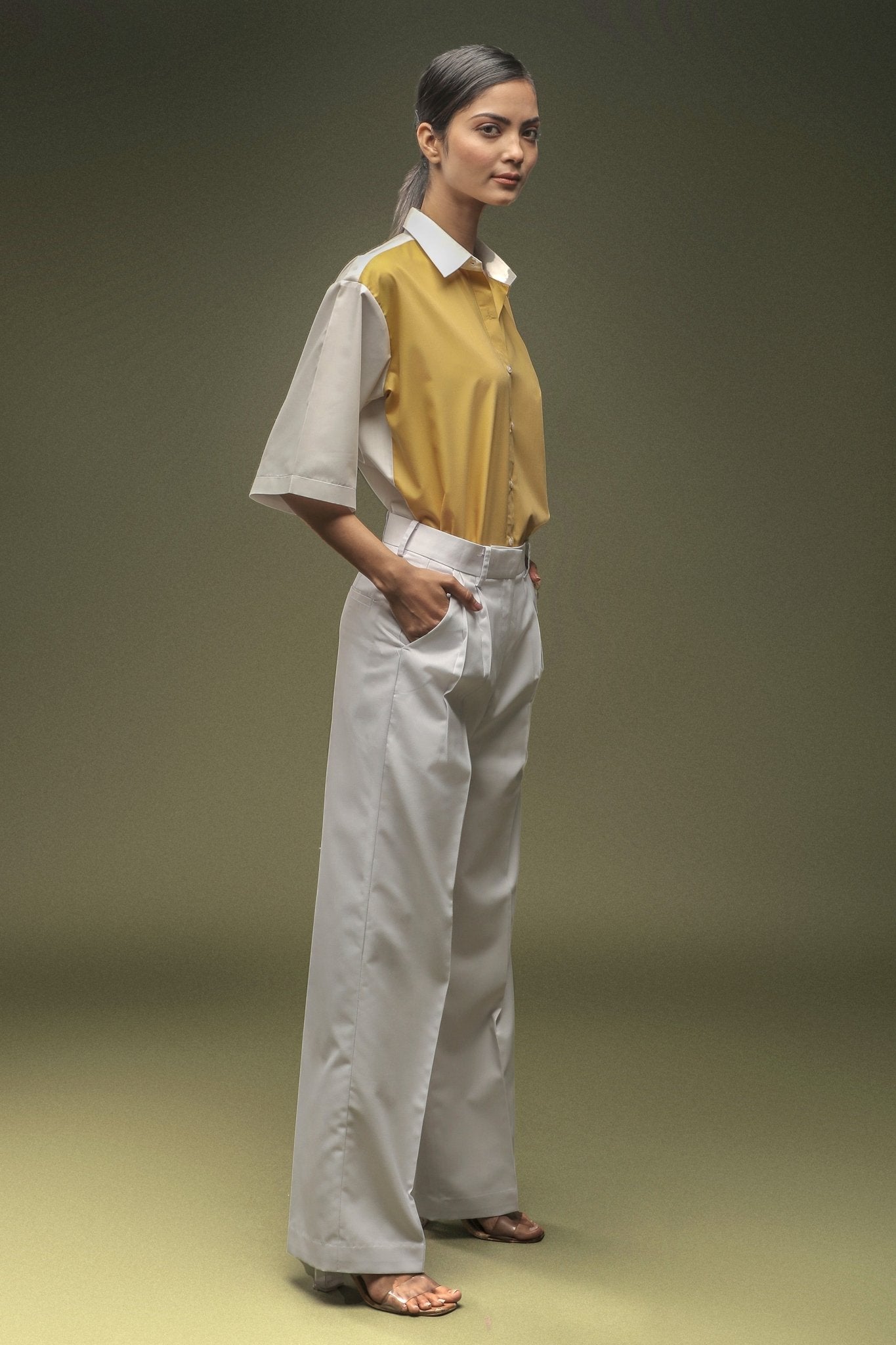 White Pleated Trouser - Dheeraj Sharma