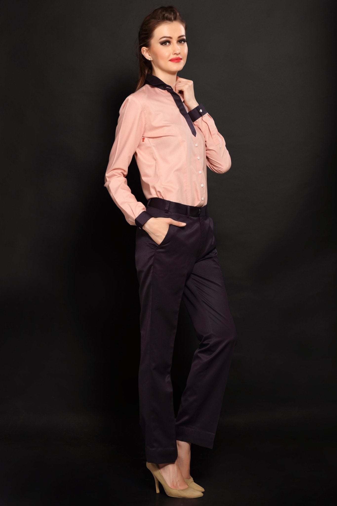 Wine Boot cut Trouser - Dheeraj Sharma