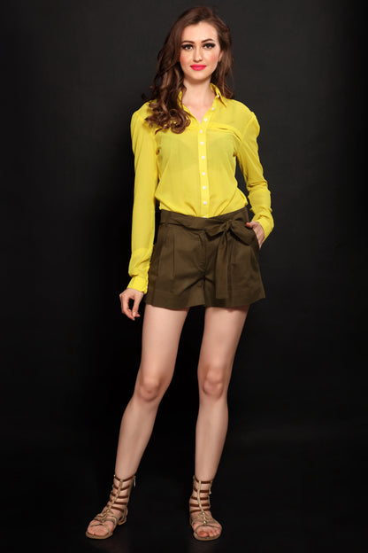Yellow Georgette Shirt