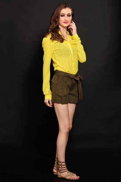 Yellow Georgette Shirt